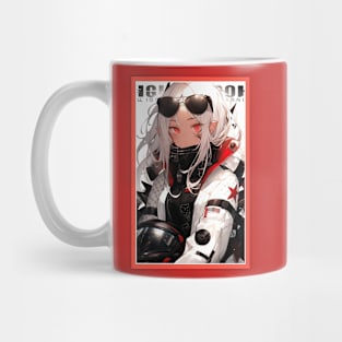 Aesthetic Anime Girl Red White Black | Quality Aesthetic Anime Design | Chibi Manga Anime Art Mug